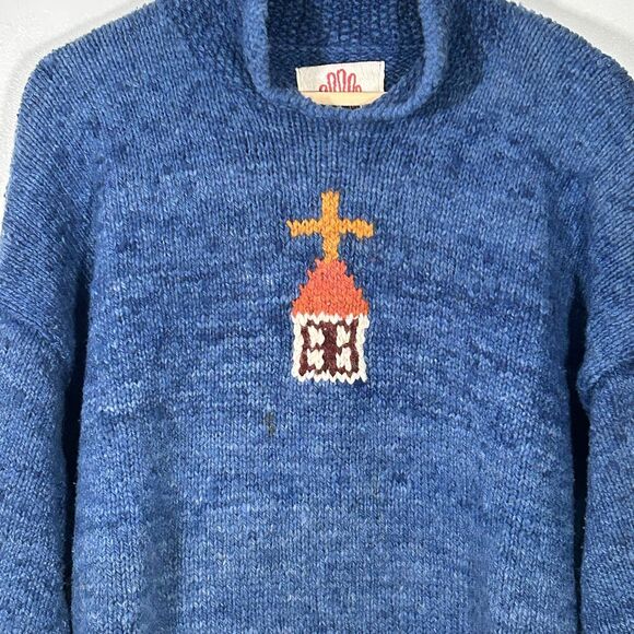Amano Wool Sweater Vintage Church Wedding Farm Garden Pockets Size OS Chapel - Picture 2 of 11